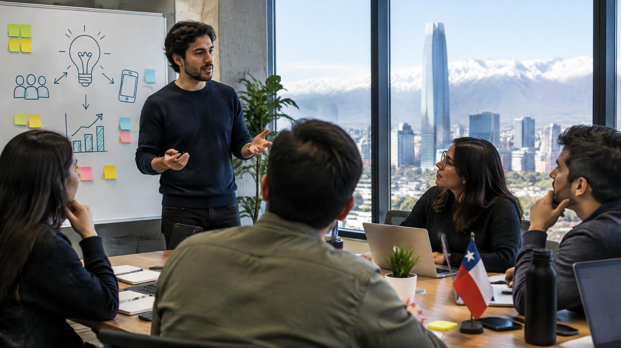 entrepreneur pitching idea